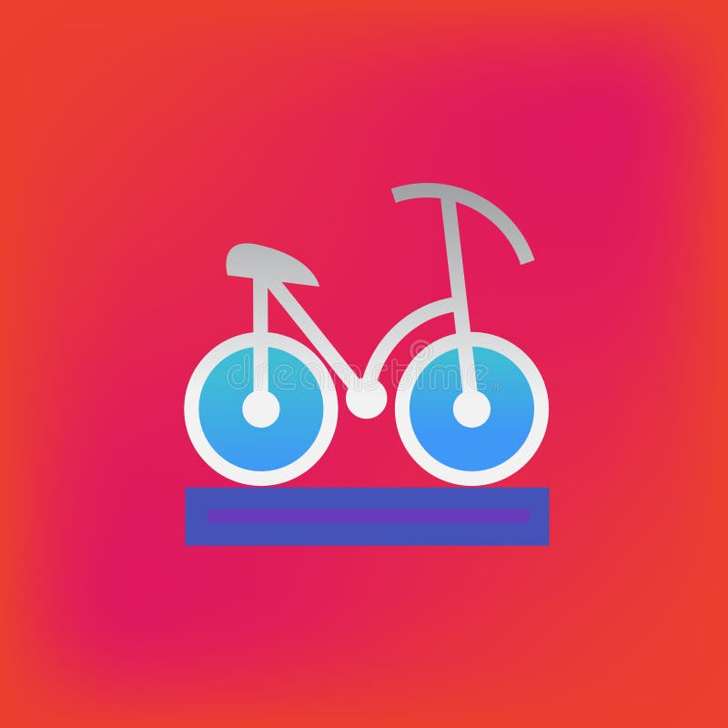 Vector icon or illustration showing bicycle in brutalism style stock illustration