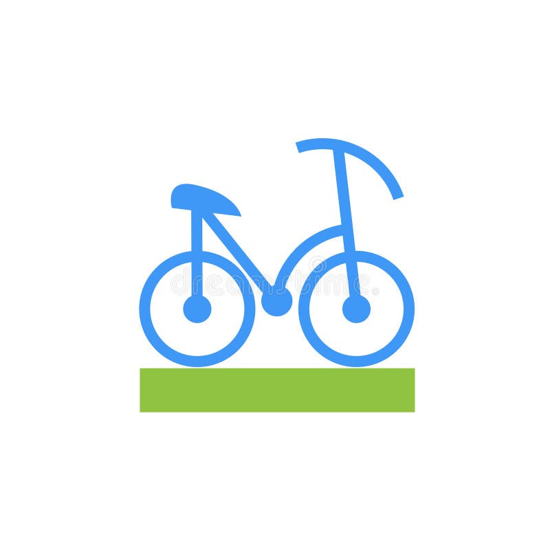 Vector icon or illustration showing bicycle in material design style royalty free illustration