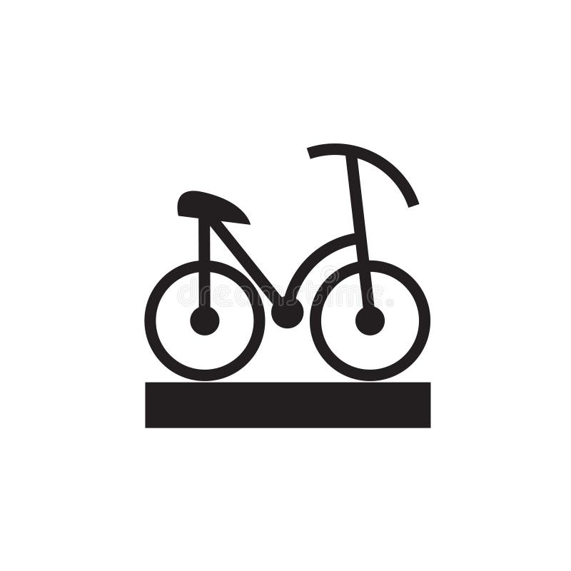 Vector icon or illustration showing bicycle in one color royalty free illustration