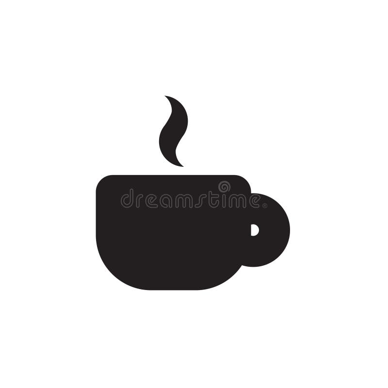 Vector icon or illustration showing cup of coffee or tea in one color royalty free illustration