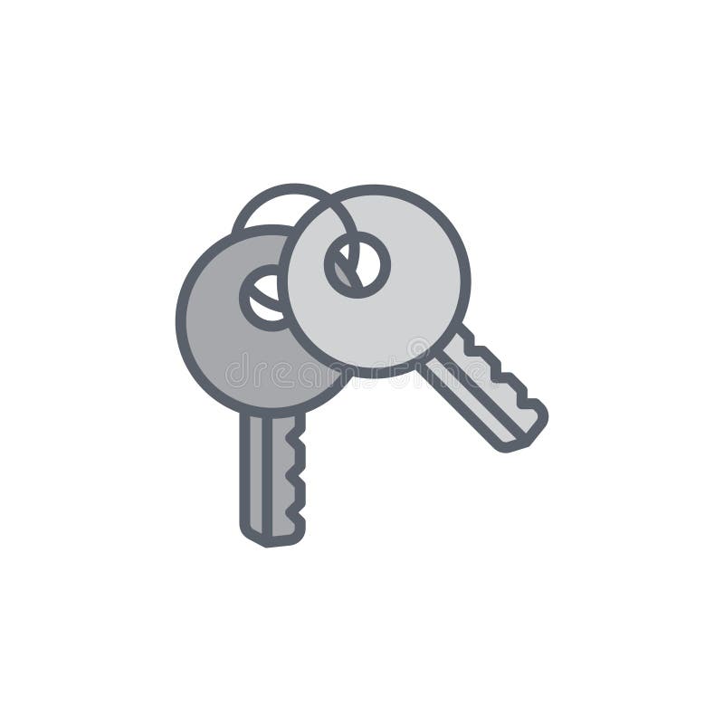Vector icon illustration with two keys in outline style royalty free illustration