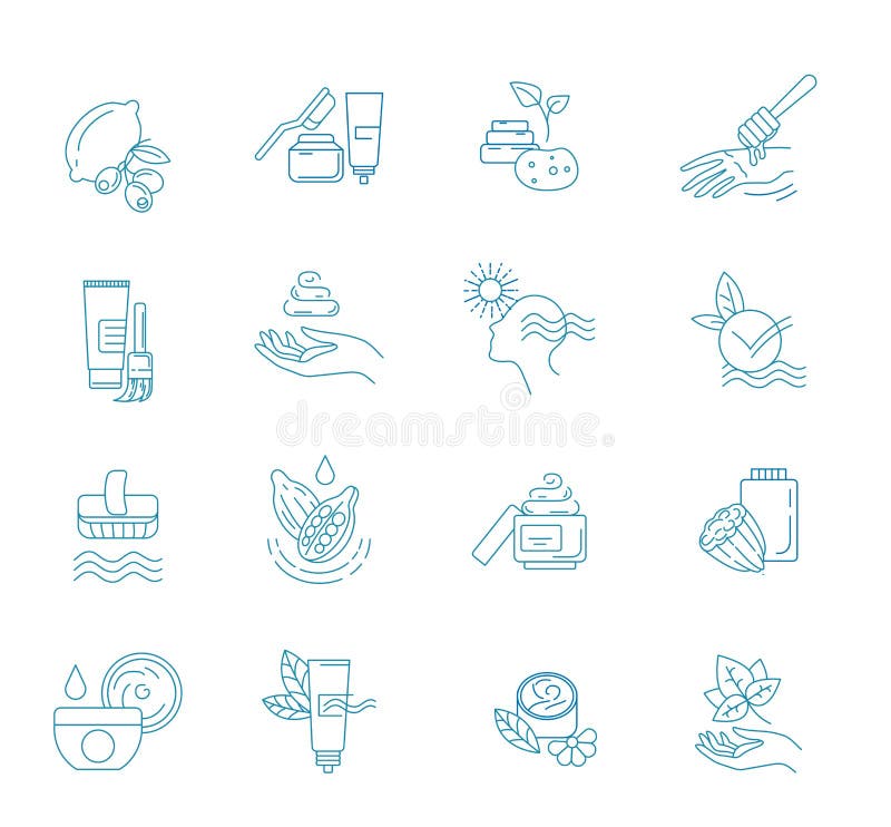 Vector Icon and Logo for Natural Cosmetics and Care Dry Skin Stock ...