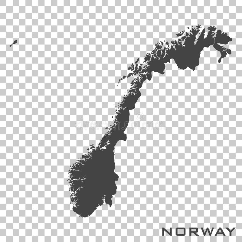 Vector icon map of Norway on transparent background stock illustration