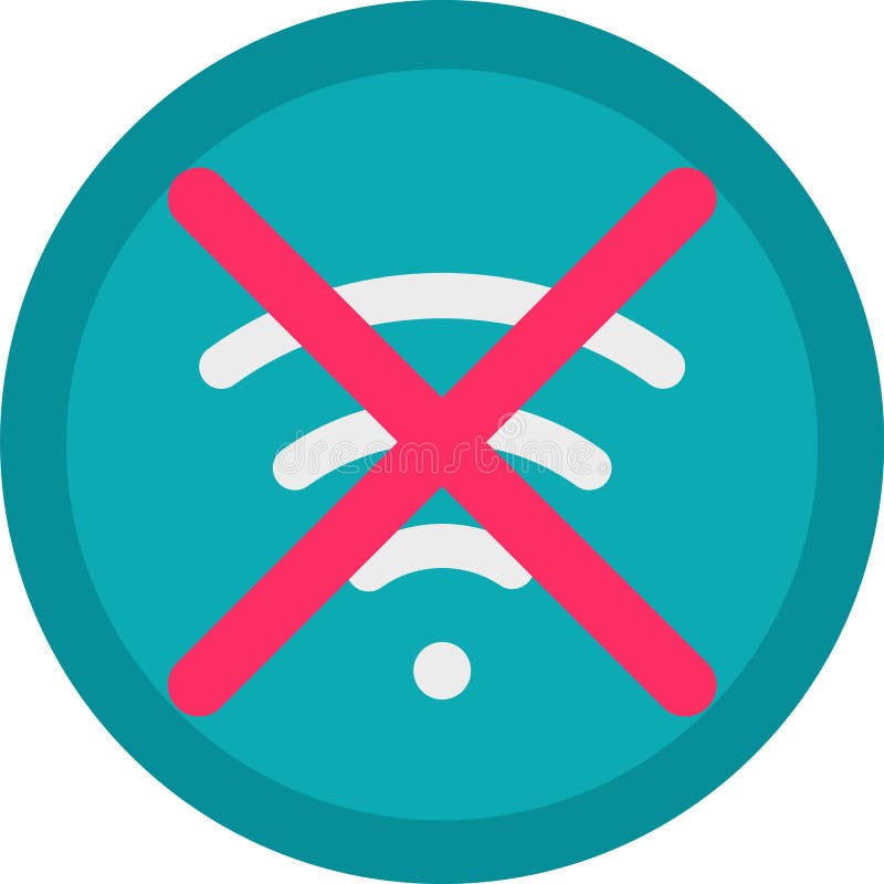 Vector Icon Of A No Connection In Flat Style With Outline. Pixel