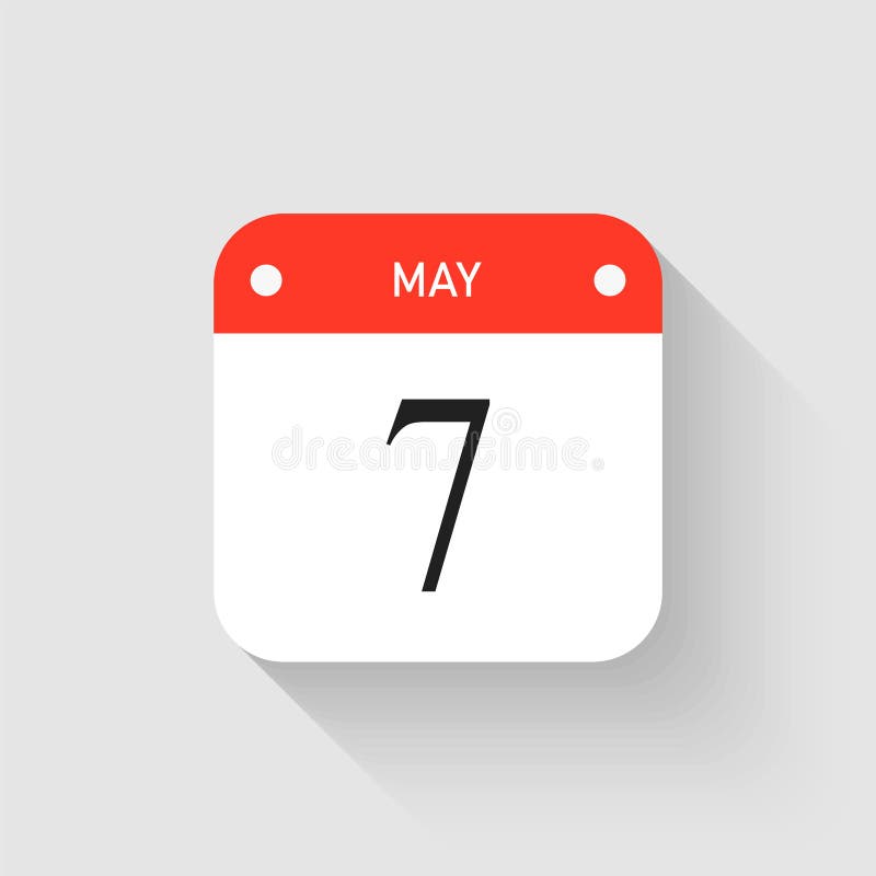Vector Icon Page Day Calendar 7 May Month Stock Vector Illustration Vector Icon Page Day Calendar 7 May Month Stock Vector Illustration