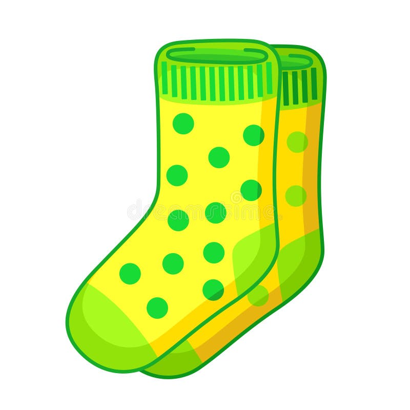 Vector Icon Polka Dot Socks. Funny Element in a Cartoon Style Stock ...