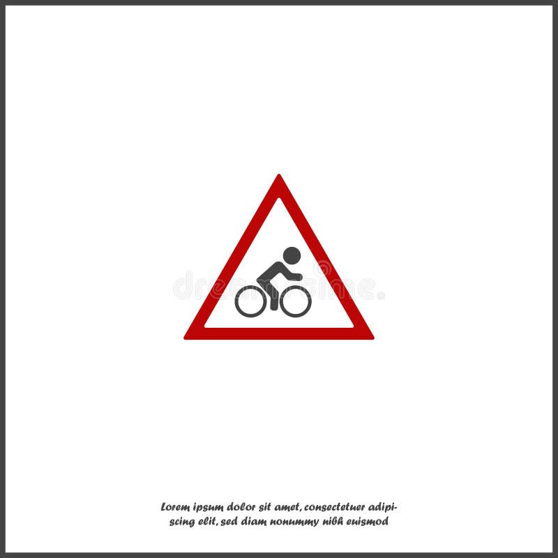 Vector Icon Road Sign Cyclist In Stock Vector Illustration Of
