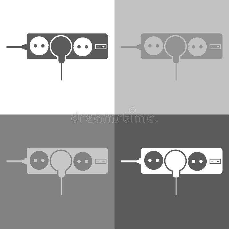 Vector Icon Sockets and Plugs. an Extension Cord the Socket Stock