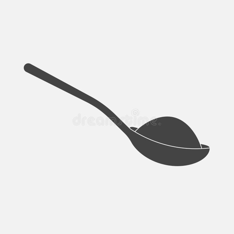 Vector icon of a spoon with sugar or salt vector illustration