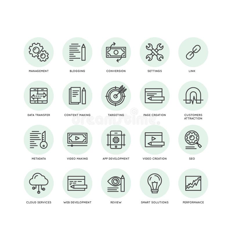 SEO and Development Processes, Web and Mobile Management, Programming and Coding vector illustration SEO and Development Processes, Web and Mobile Management, Programming and Coding vector illustration