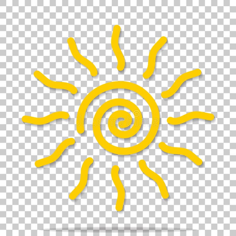 Vector Icon Sun on Transparent Background Stock Vector - Illustration of  concept, drawing: 114665336