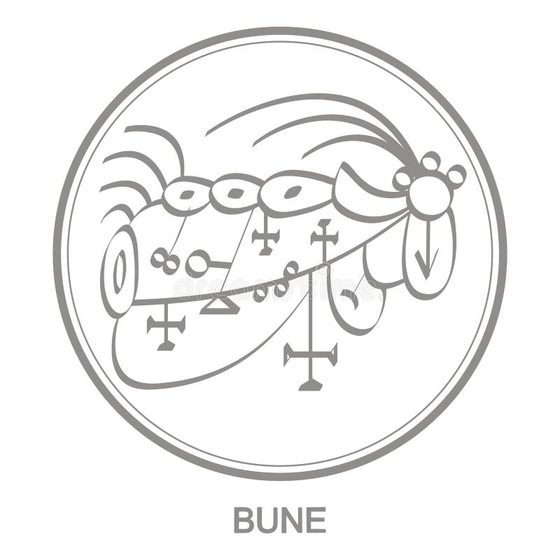 Vector icon with symbol of demon Bune