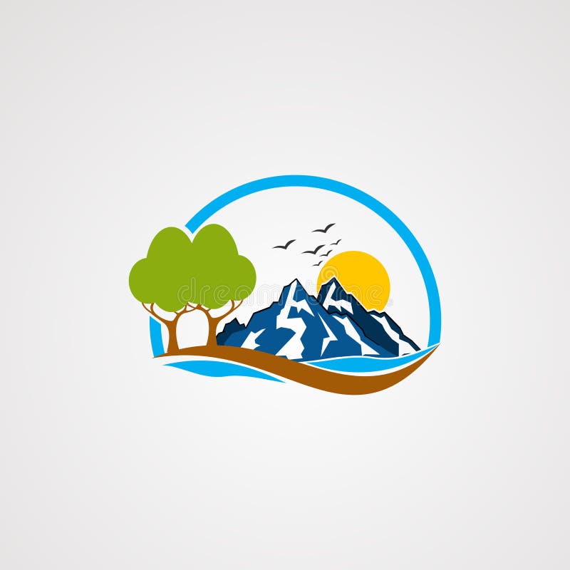 Vector, icono, elemento, y plantilla del logotipo de la montaña de la roca para la compañía ilustración del vector Vector, icono, elemento, y plantilla del logotipo de la montaña de la roca para la compañía ilustración del vector