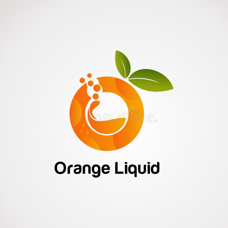Vector, icono, elemento, y plantilla líquidos anaranjados del logotipo de la fruta para la compañía stock de ilustración Vector, icono, elemento, y plantilla líquidos anaranjados del logotipo de la fruta para la compañía stock de ilustración