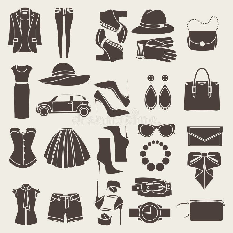 Vector Icons Design Concept of Fashion Look Stock Vector - Illustration ...