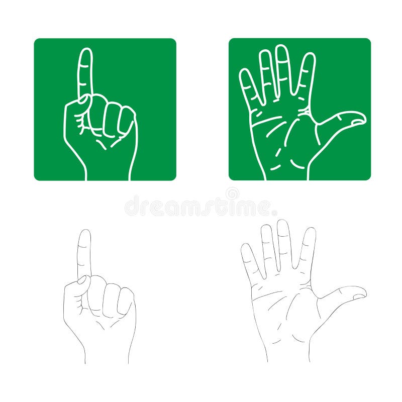 Vector icons of the hands