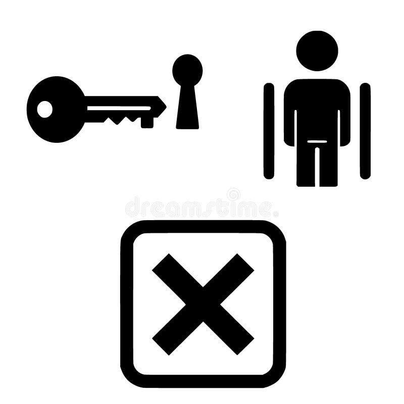 Personal Autonomy & Control Boundaries Vector Icon Set vector illustration