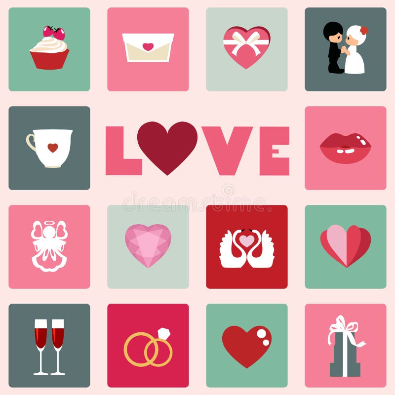 Vector icon of Love symbol for Valentine Day isolated on white background royalty free illustration