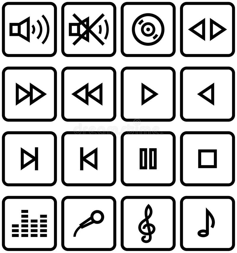 Vector Icons Set - Sound stock illustration