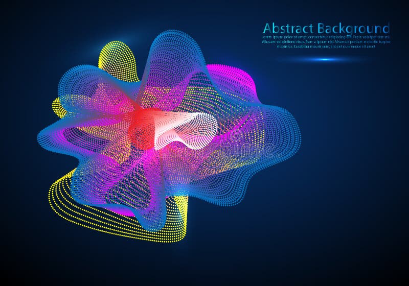 Vector il fondo astratto con onde, linea e particelle dinamiche colorate Illustrazione adatta a progettazione illustrazione di stock Vector il fondo astratto con onde, linea e particelle dinamiche colorate Illustrazione adatta a progettazione illustrazione di stock