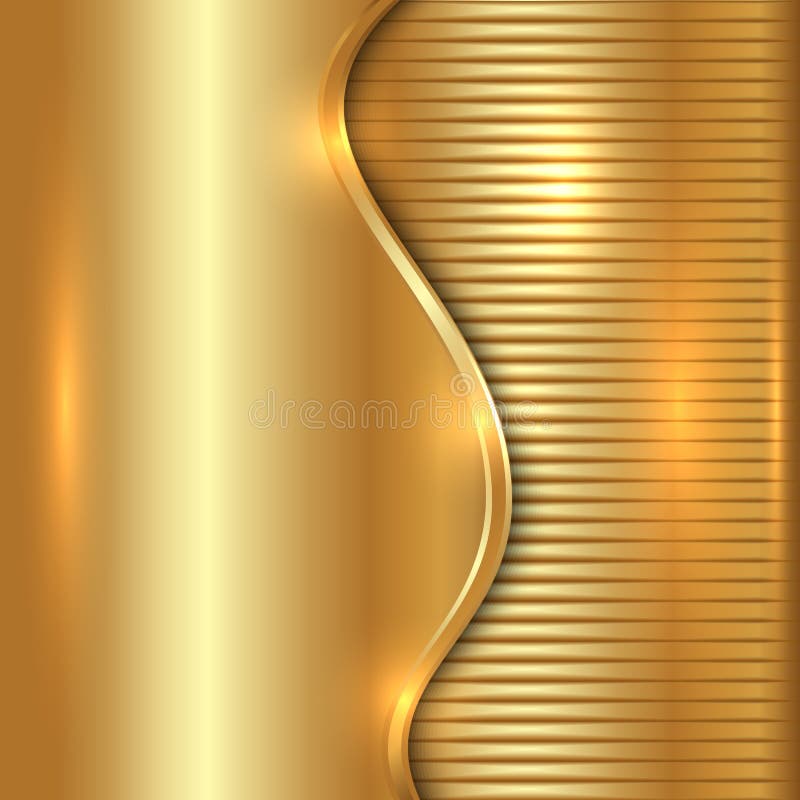 Vector il fondo astratto dell'oro con la curva e le bande