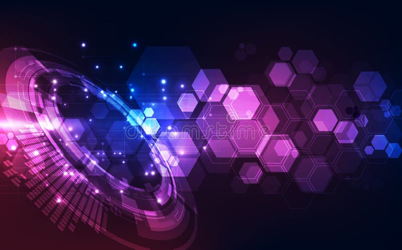 Vector il fondo blu di colore di alta tecnologia digitale futuristica astratta, web dell'illustrazione illustrazione di stock
