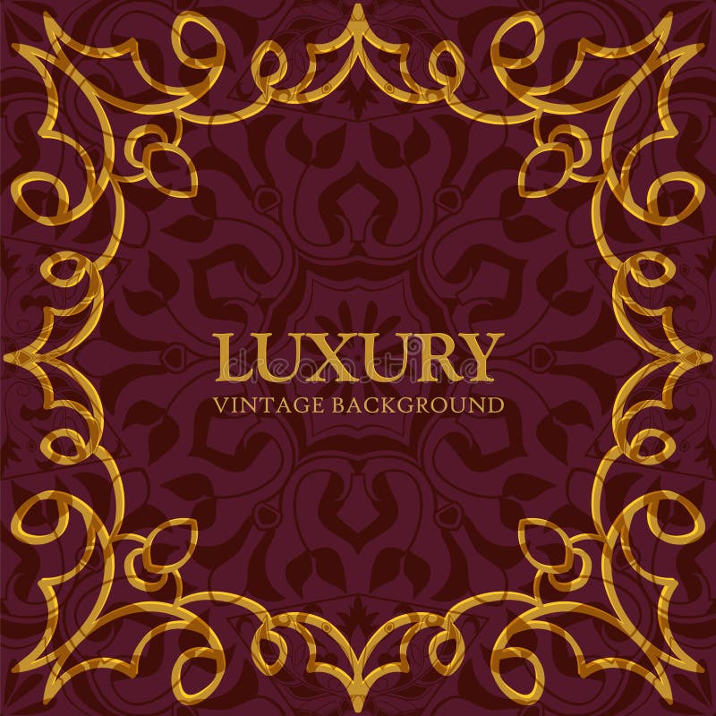 Vector il fondo d'annata con la struttura decorativa dorata e disponga per testo Arabesque ed ornamenti floreali illustrazione vettoriale Vector il fondo d'annata con la struttura decorativa dorata e disponga per testo Arabesque ed ornamenti floreali illustrazione vettoriale