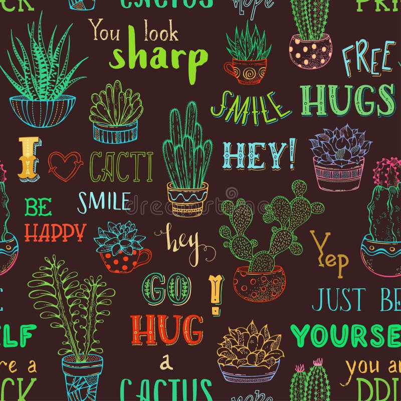 Vector il fondo infinito dei cactus e dell'iscrizione scritta a mano illustrazione vettoriale Vector il fondo infinito dei cactus e dell'iscrizione scritta a mano illustrazione vettoriale