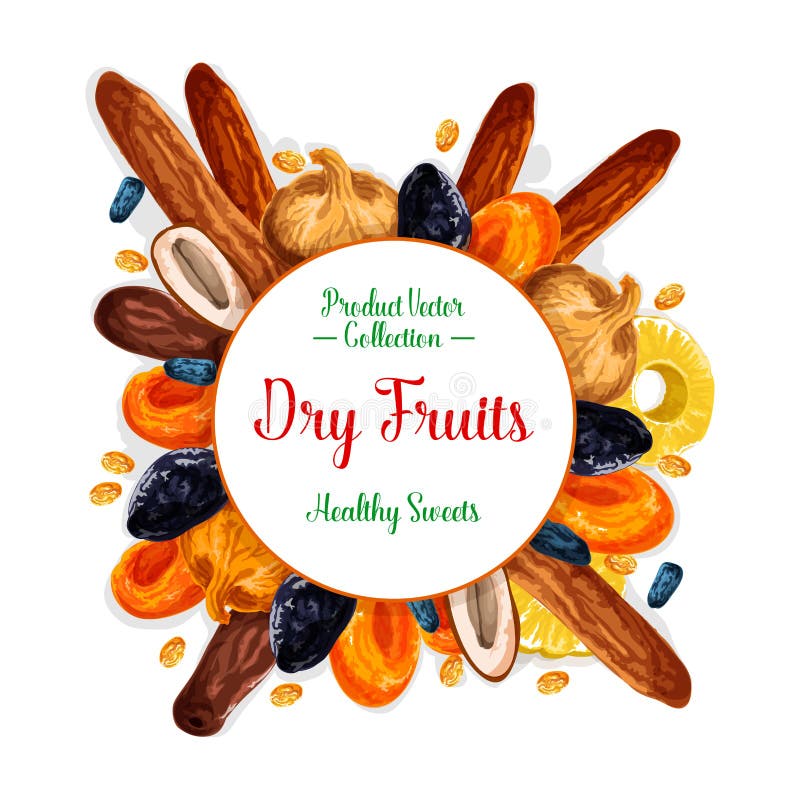Vector il manifesto dei frutti secchi e degli spuntini asciutti della frutta illustrazione vettoriale Vector il manifesto dei frutti secchi e degli spuntini asciutti della frutta illustrazione vettoriale