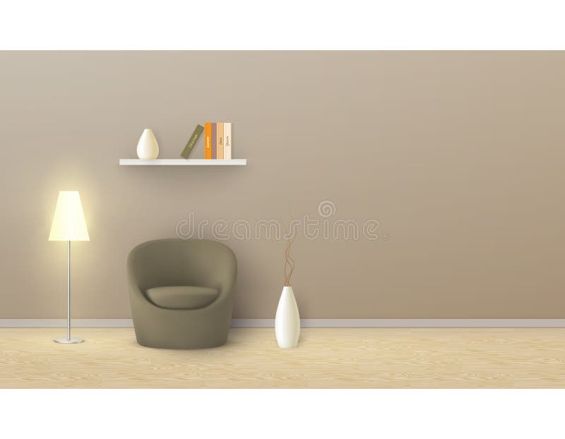 Vector il modello di stanza vuota, interno minimalista royalty illustrazione gratis