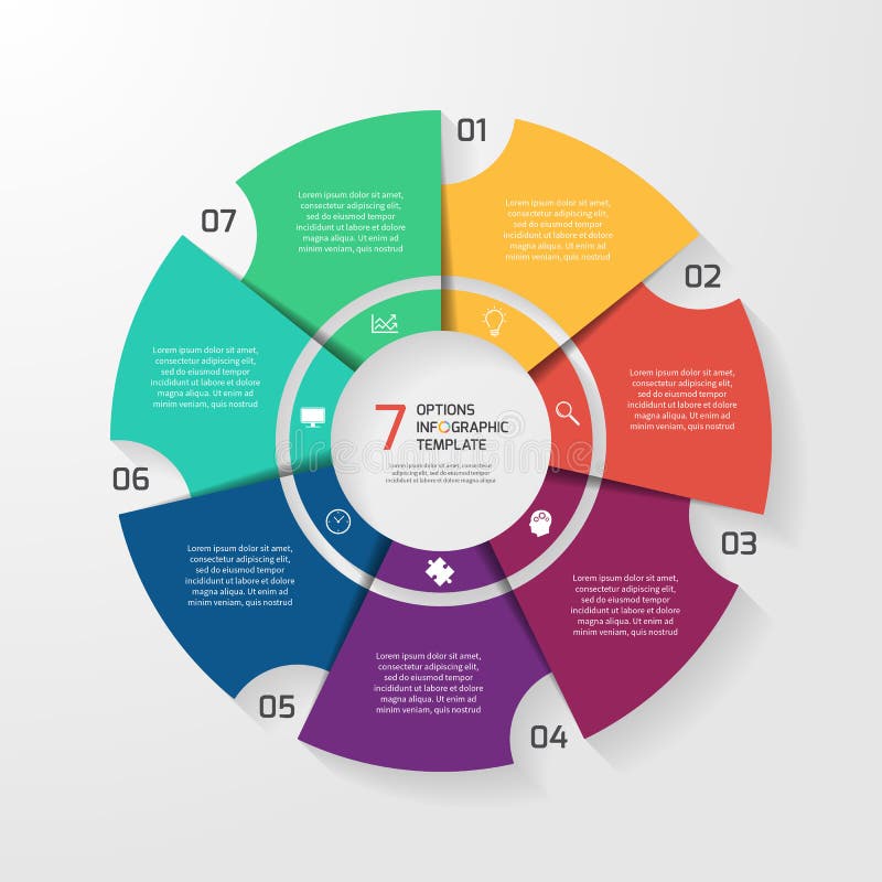 Vector il modello infographic del cerchio per i grafici, i grafici, diagrammi illustrazione vettoriale