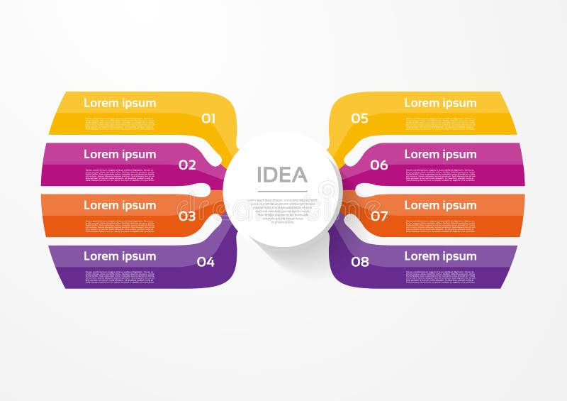 Vector il modello infographic per il diagramma, il grafico, la presentazione ed il grafico Concetto di affari con 8 opzioni, part illustrazione vettoriale