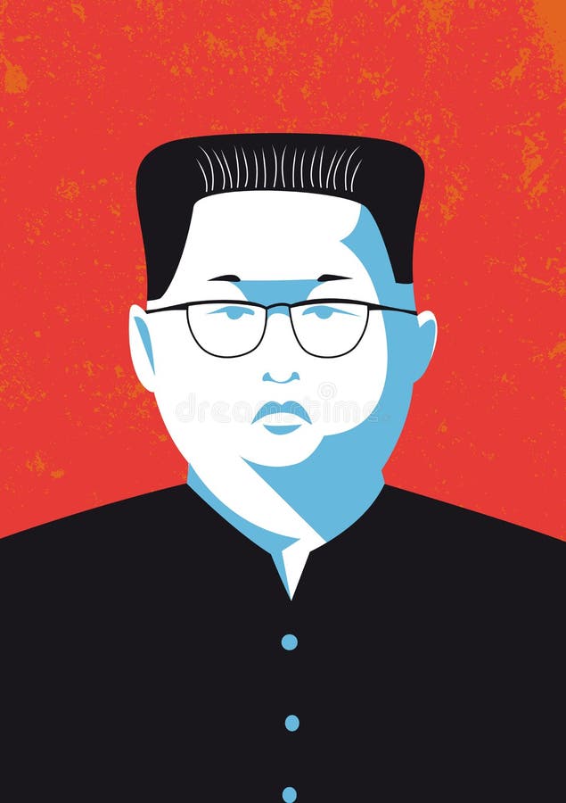 Vector il ritratto dell'Jong-ONU di Kim il capo della Corea del Nord royalty illustrazione gratis