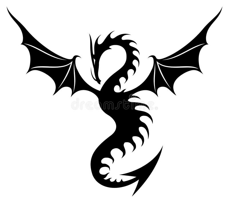 Vector sign isolated on white background. Dragon. Vector sign isolated on white background. Dragon.