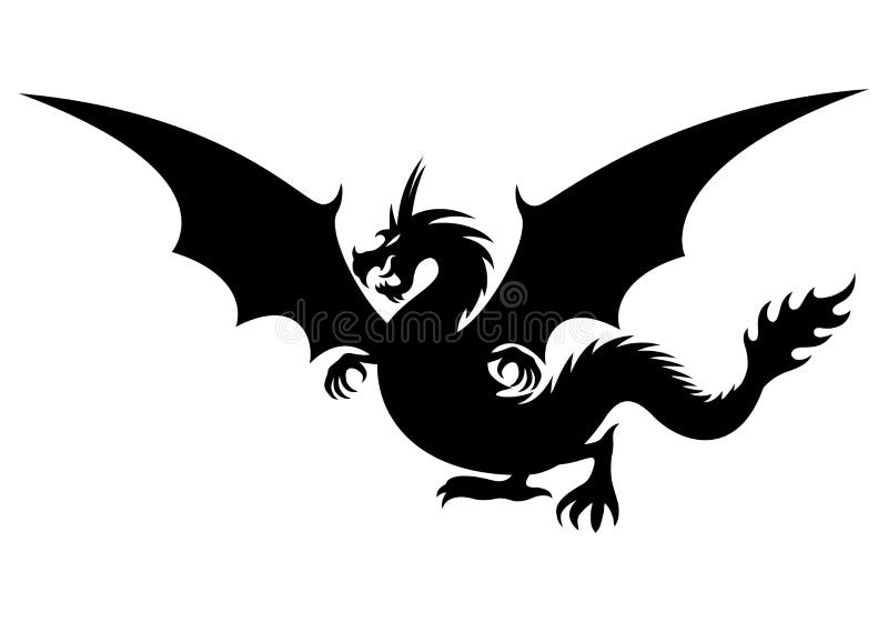 Vector sign. Dragon isolated on white background. Vector sign. Dragon isolated on white background.