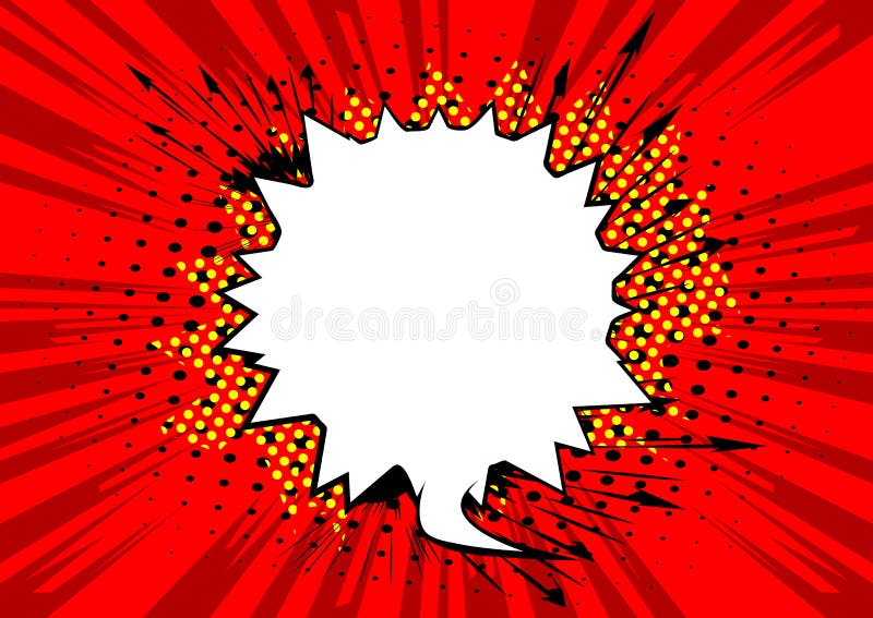 Red Comic Book Background with Big Blank Speech Bubble. Stock Vector -  Illustration of backdrop, blank: 144067858