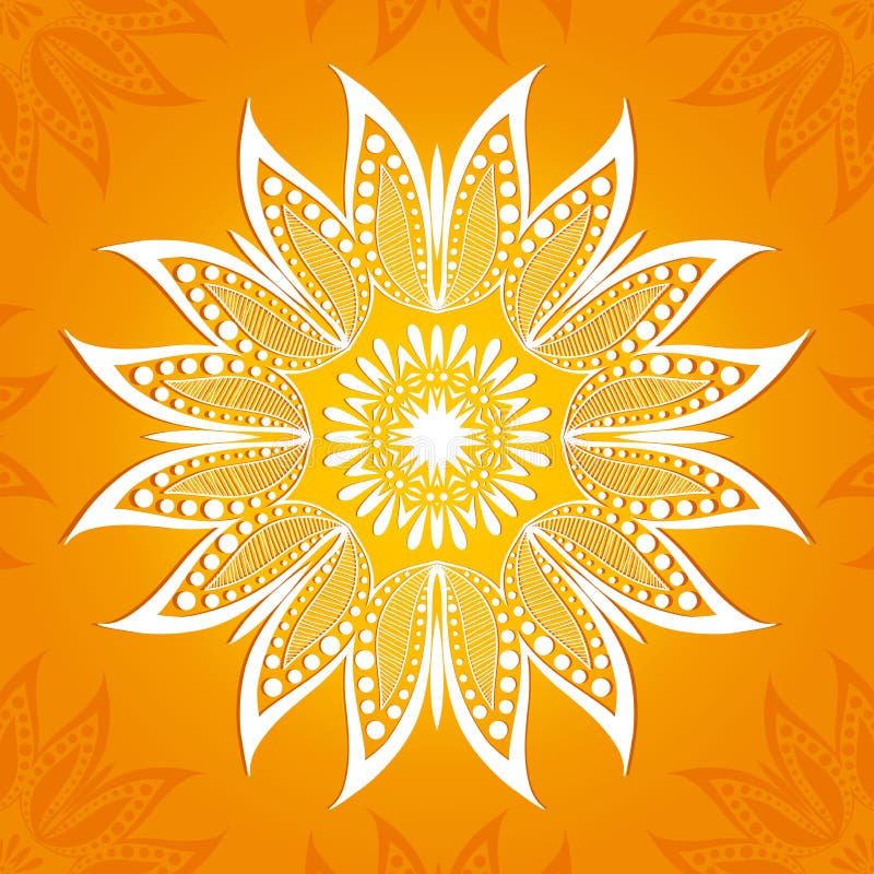 Vector illustratie Bloem cirkelpatroon Een gestileerde tekening mandala Gestileerde lotusbloembloem royalty-vrije illustratie Vector illustratie Bloem cirkelpatroon Een gestileerde tekening mandala Gestileerde lotusbloembloem royalty-vrije illustratie