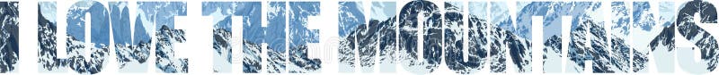 Vector illustration  I Love the Mountains with rocku mountains. Vector illustration  I Love the Mountains with rocku mountains