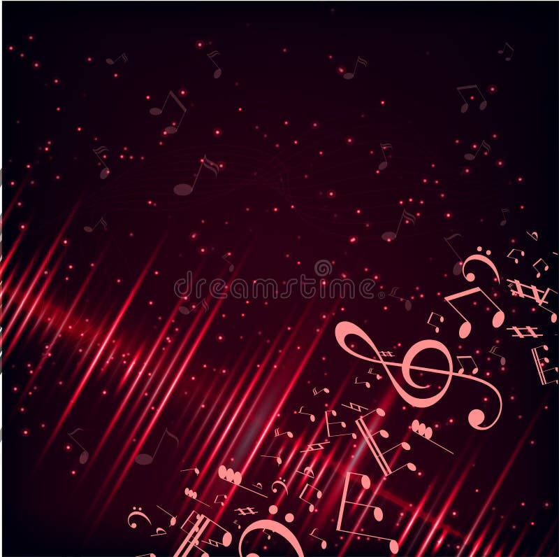Vector Illustration of an Abstract Background with Music Notes. Colorful Music Background Stock