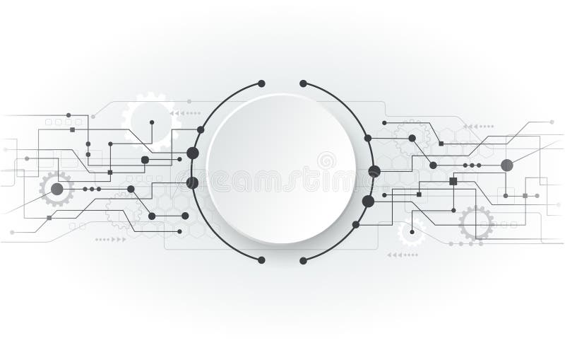 Vector illustration Abstract futuristic white circuit board stock illustration