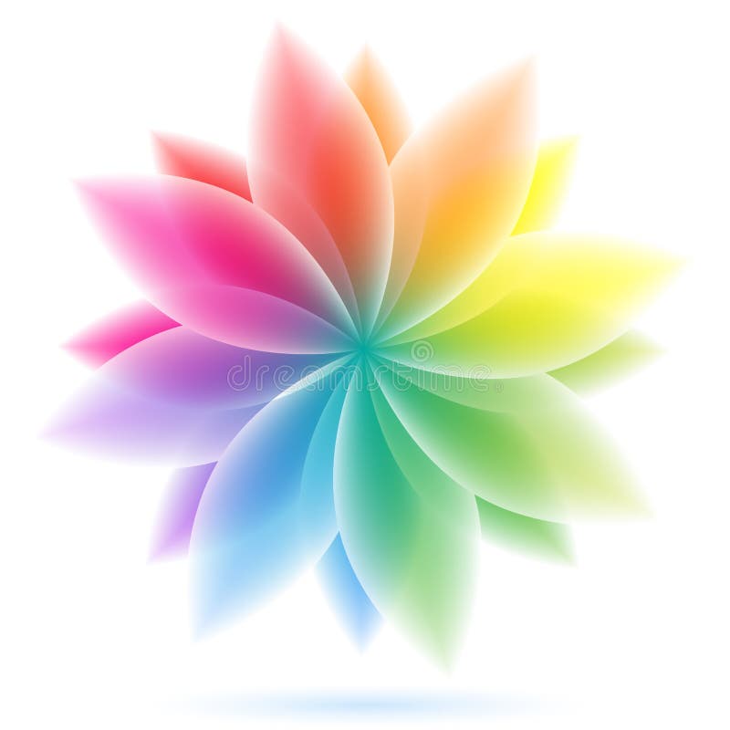 Vector illustration of abstract geometric rainbow flower royalty free illustration Vector illustration of abstract geometric rainbow flower royalty free illustration