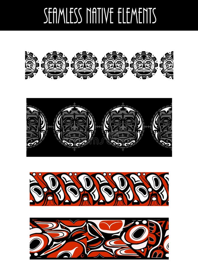 Tribal frames. American indian ethnic frame, bohemian aztec tattoo or  tribals fashion border isolated vector illustration Stock Vector