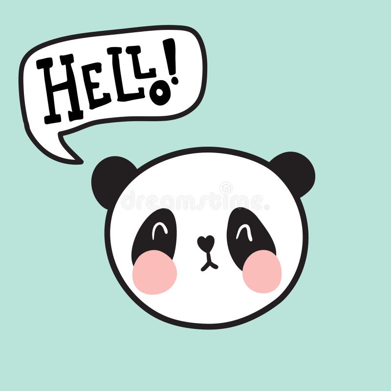 Hello panda stock vector. Illustration of panda, mammal - 112115623