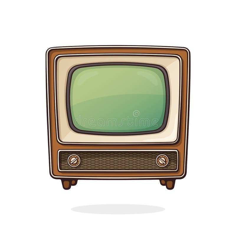 Vintage TV. Vintage television in the style of the 50s - 60s. Old TV.  Vector Retro TV on a vintage background Stock Vector