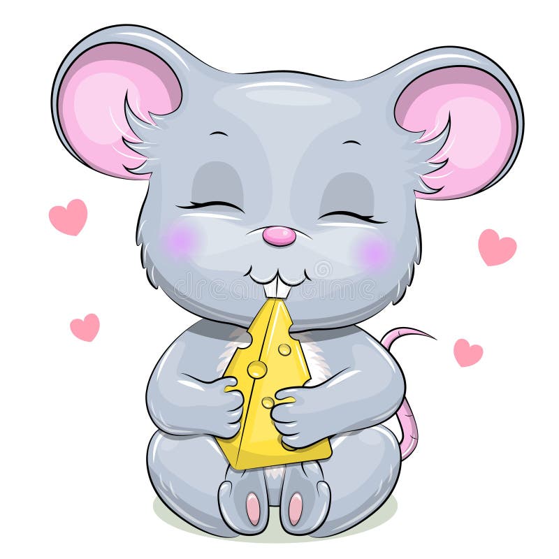 Cute Baby Mouse Eating Cheese Stock Illustrations 174 Cute Baby Mouse
