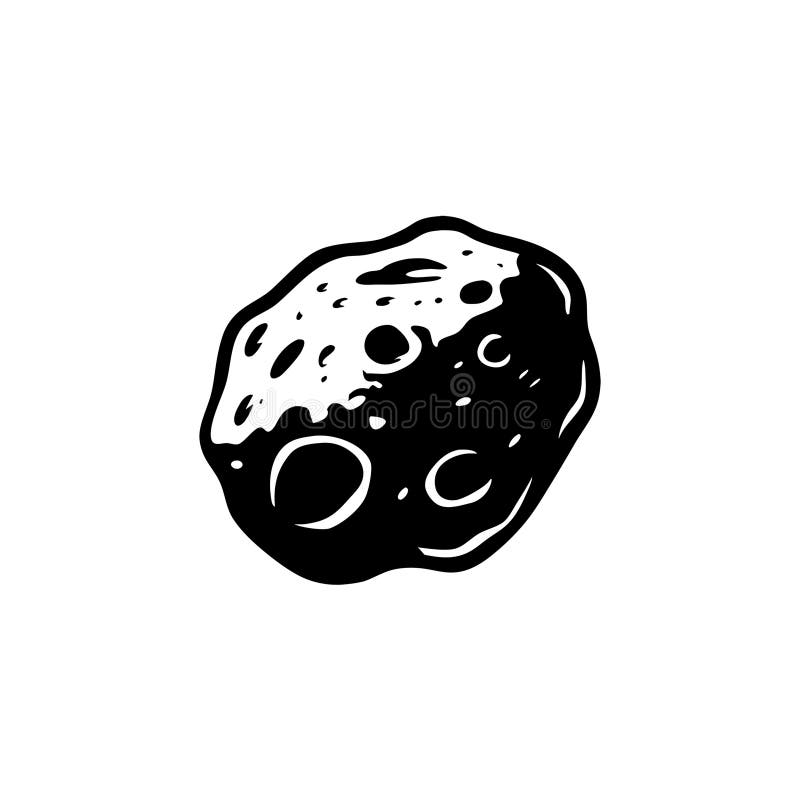 Vector Illustration Asteroid Celestial Rock Space Object with Craters royalty free illustration