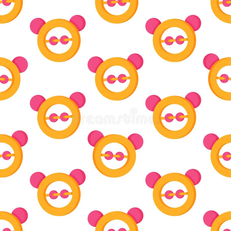 Vector illustration of baby rattles pattern. Print with baby rattles. stock illustration