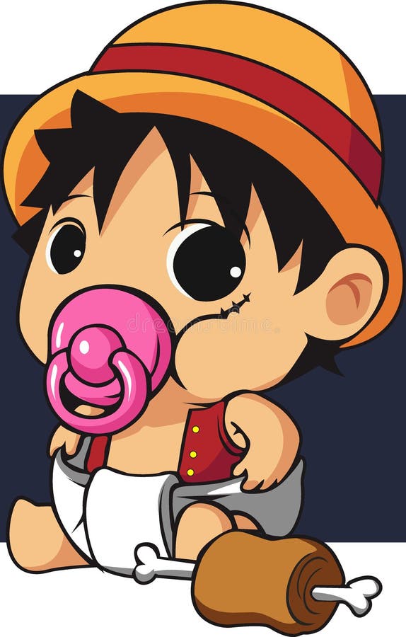 VECTOR ILLUSTRATION Baby Straw Hat Luffy Editorial Image Illustration