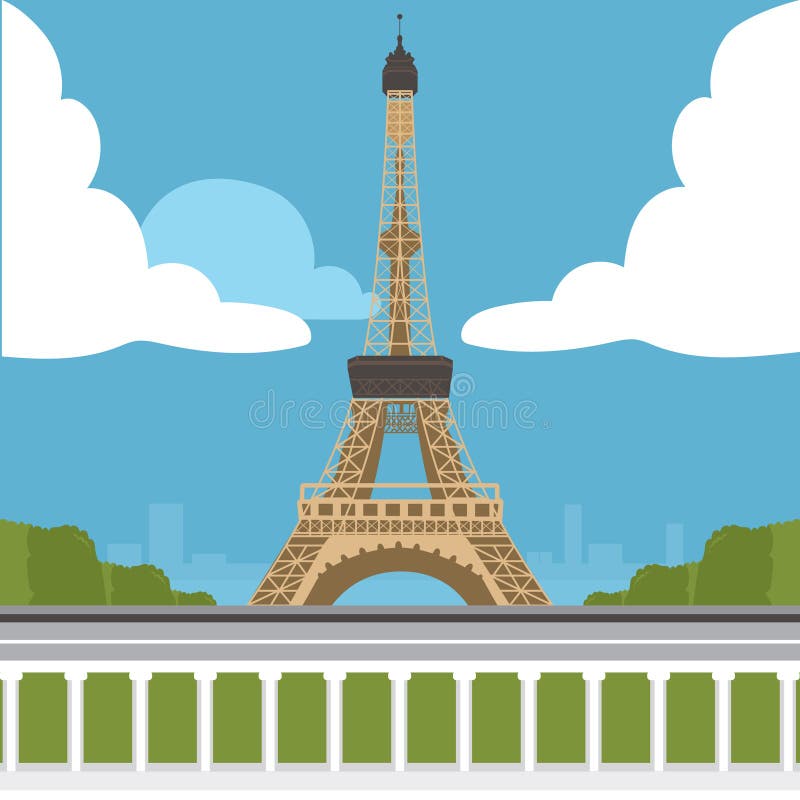 Eiffel Tower Paris Love stock vector. Illustration of monochrome - 40579080