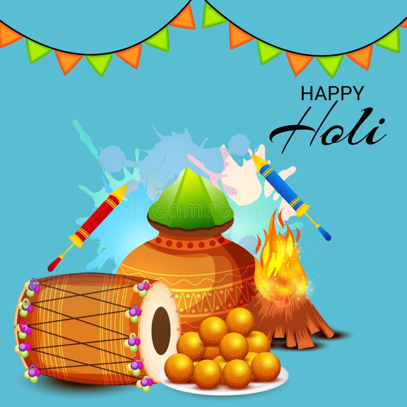 Traditional Indian Festival Holi Celebration. Stock Illustration ...